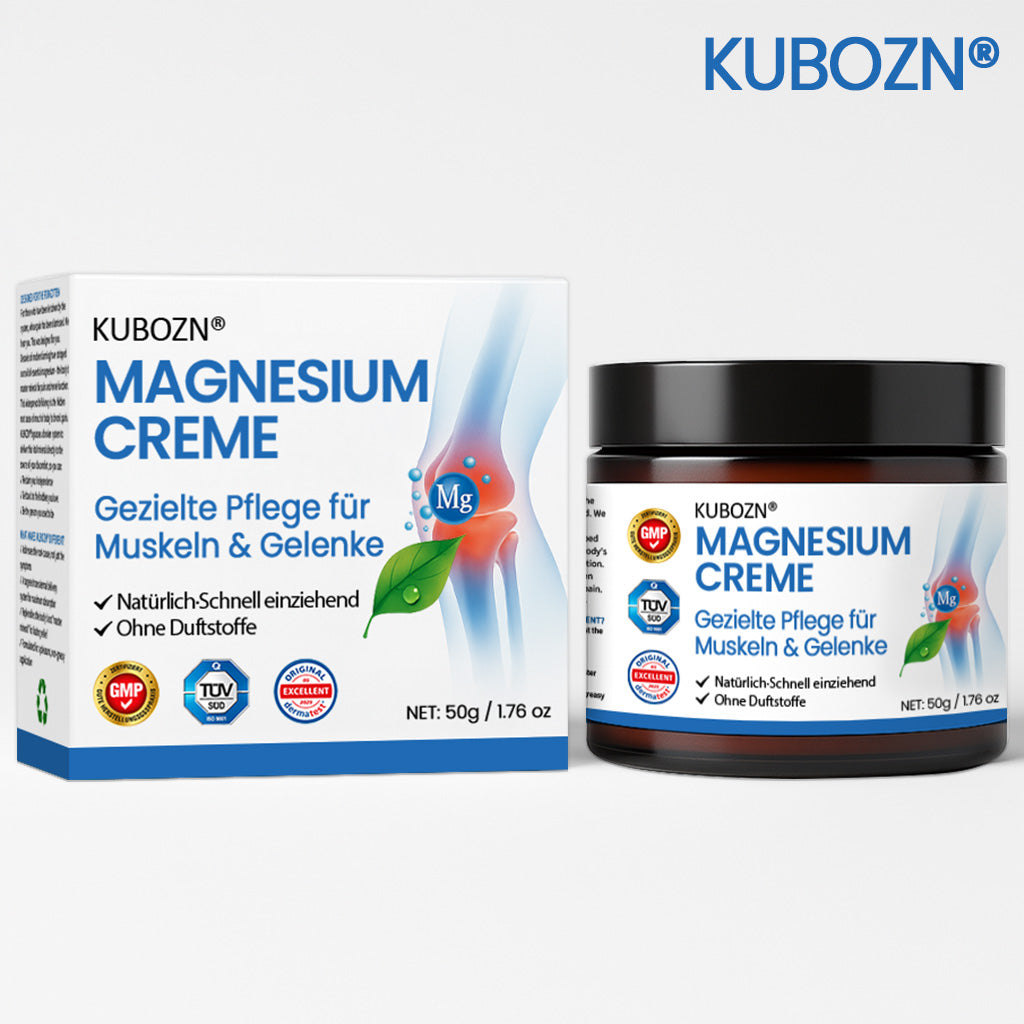 KUBOZN® Magnesium Creme – Spürbare Pflege & Entlastung für Muskeln & Gelenke | Hergestellt in Deutschland